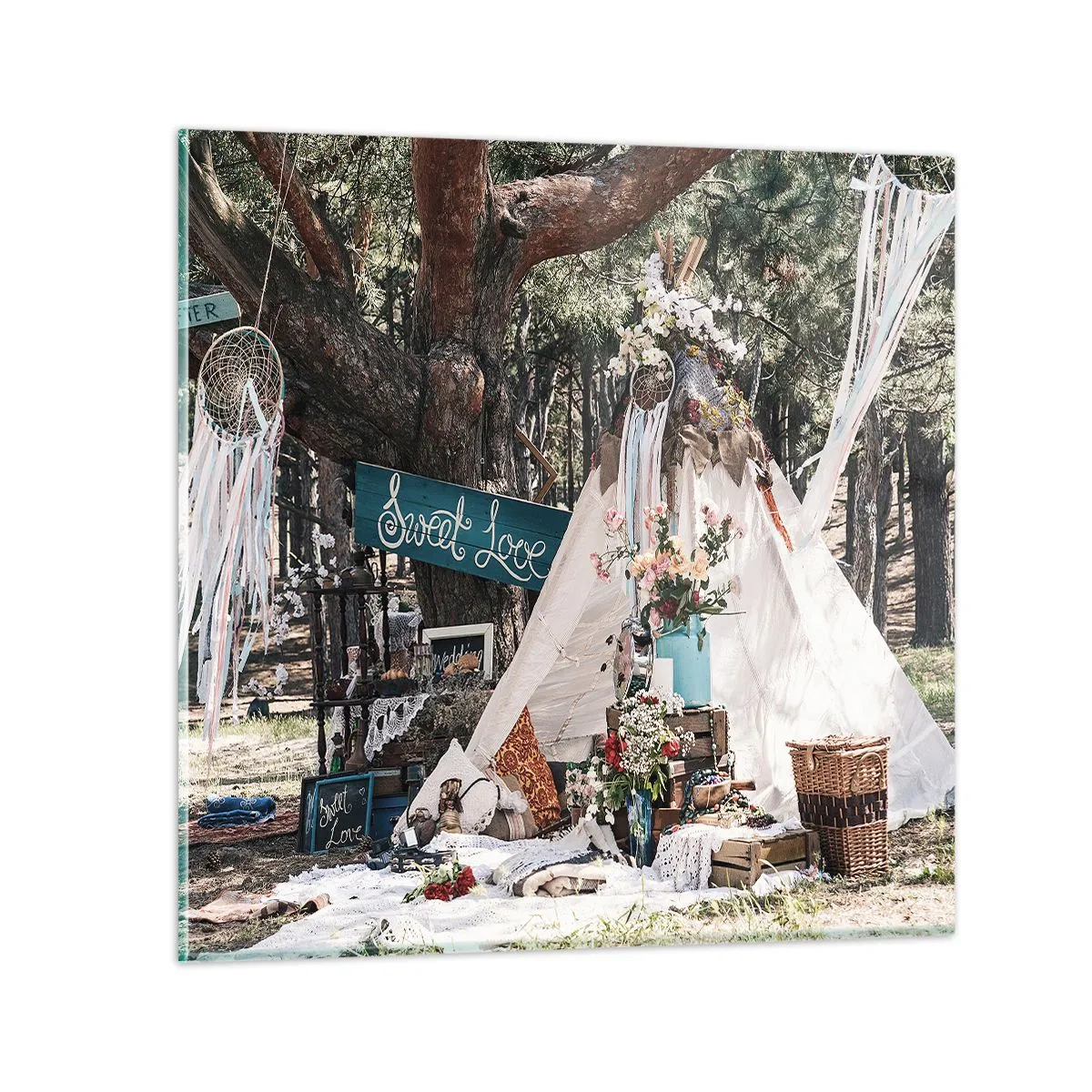 Obraz na skle - Make love… - 40x40 cm