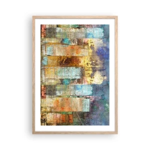 Plagát v ráme zo svetlého duba - Slnečná metropola - 50x70 cm