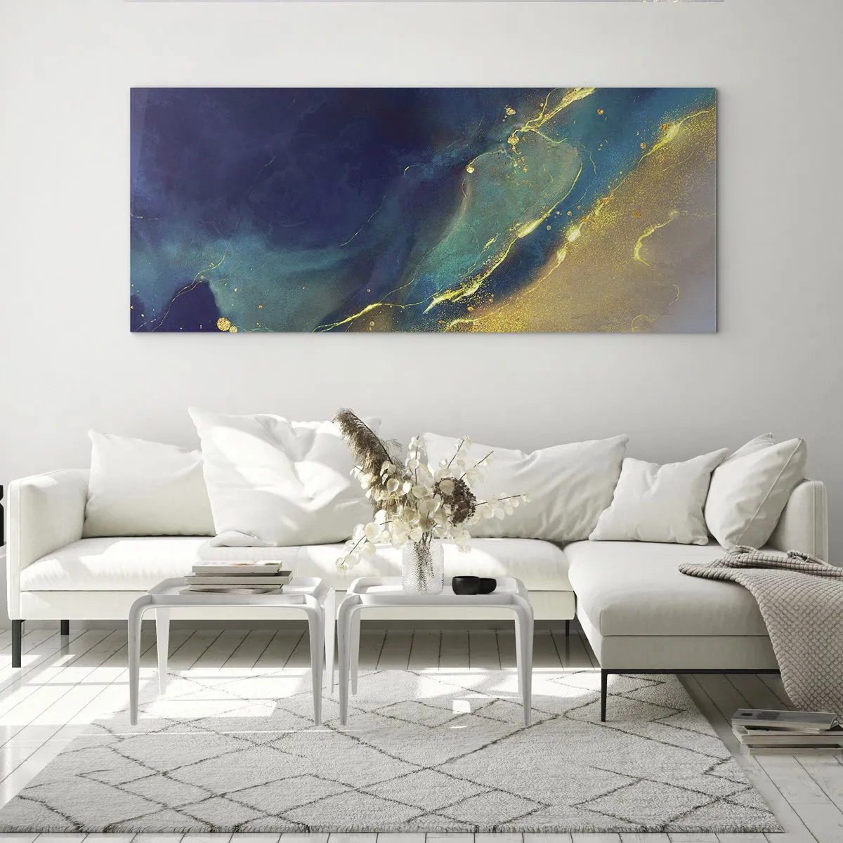 Obraz na skle - Zlatý močiar - 90x30 cm