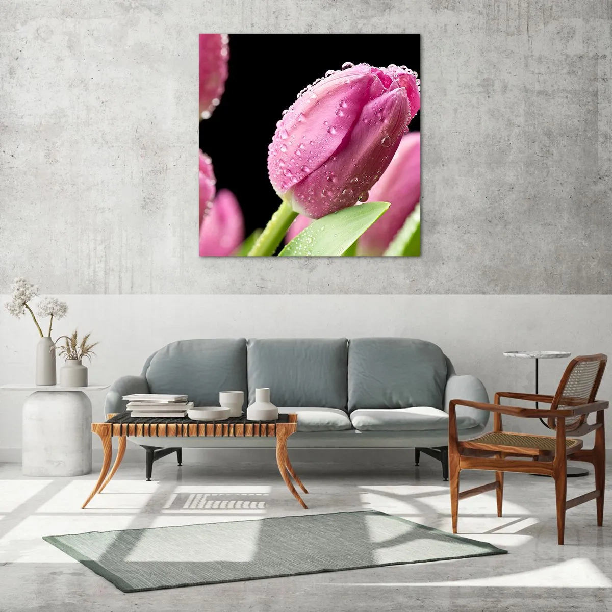 Obraz na skle - Ľaliový sen v rose - 30x30 cm