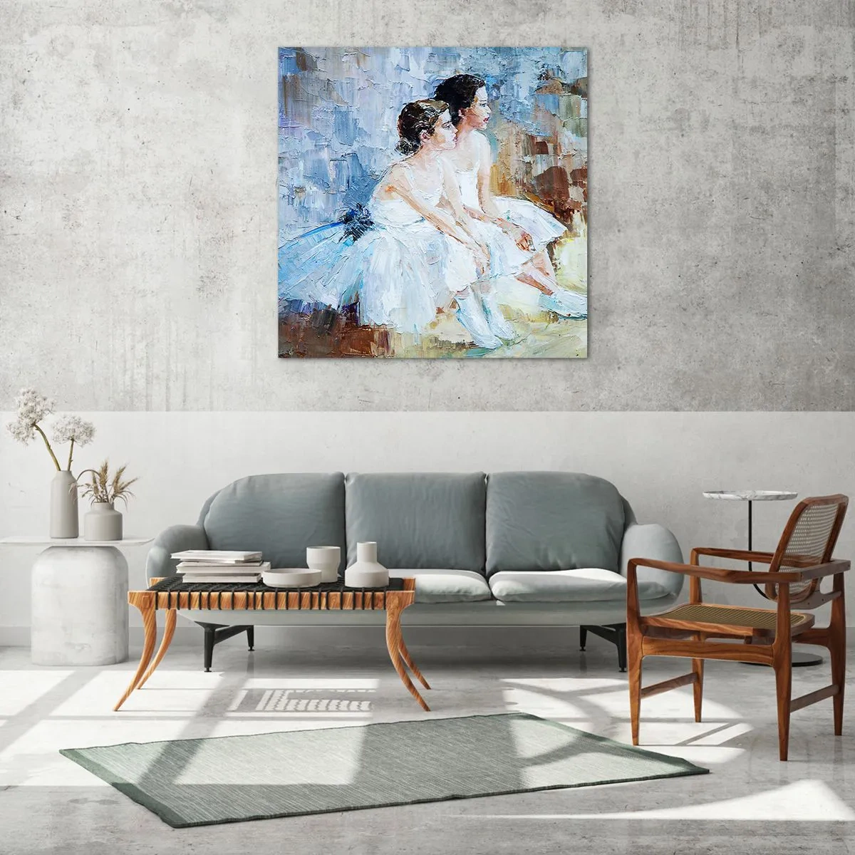 Obraz na skle - Odpočinok mladých labutí - 70x70 cm