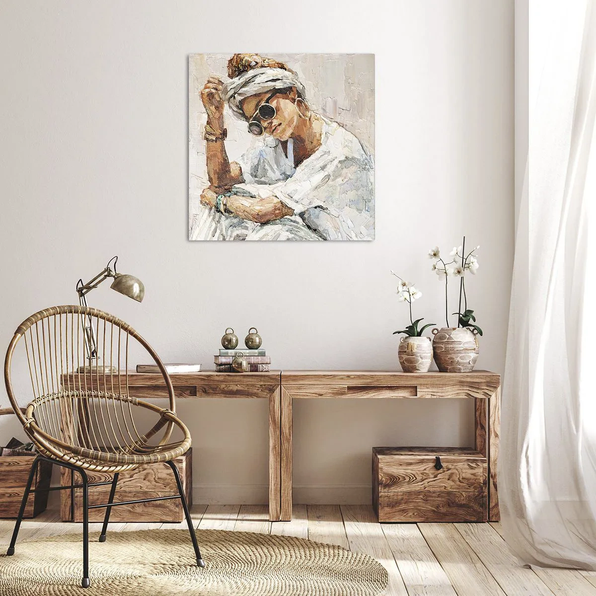 Obraz na plátne - Portrét v plnom slnku - 60x60 cm