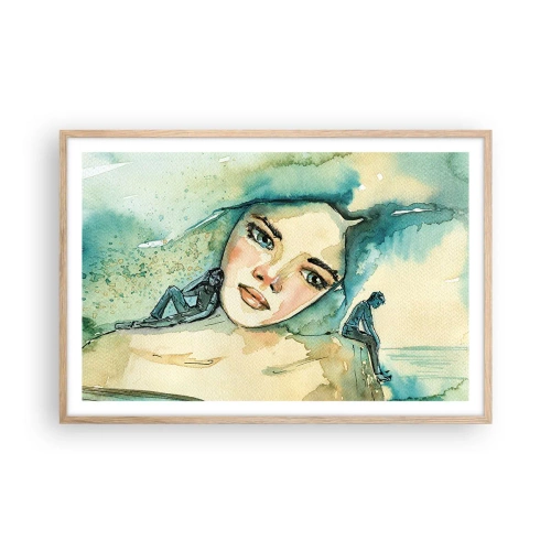 Plagát v ráme zo svetlého duba - Am I blue? - 91x61 cm