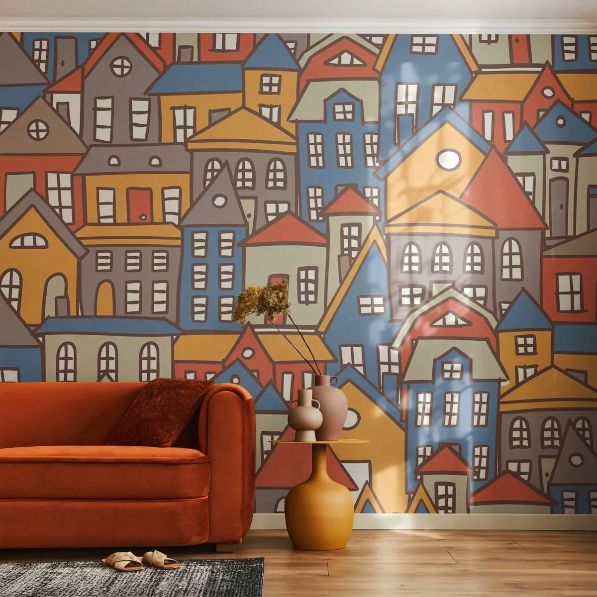 Fototapeta Premium Sand - Za domom dom - Mesto, Architektúra, Staré Mesto - 100x70 cm