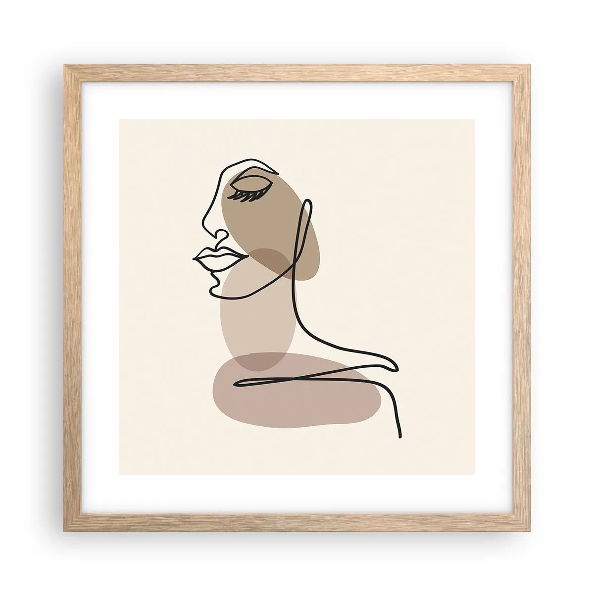 Plagát v ráme zo svetlého duba - Určitá línia krásy - 40x40 cm