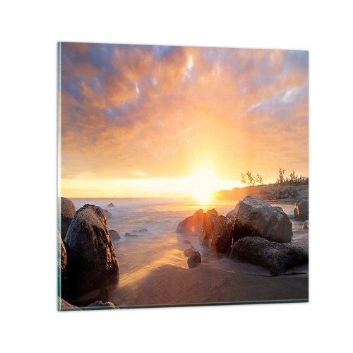Obraz na skle - Svetlý večerný vánok - 60x60 cm