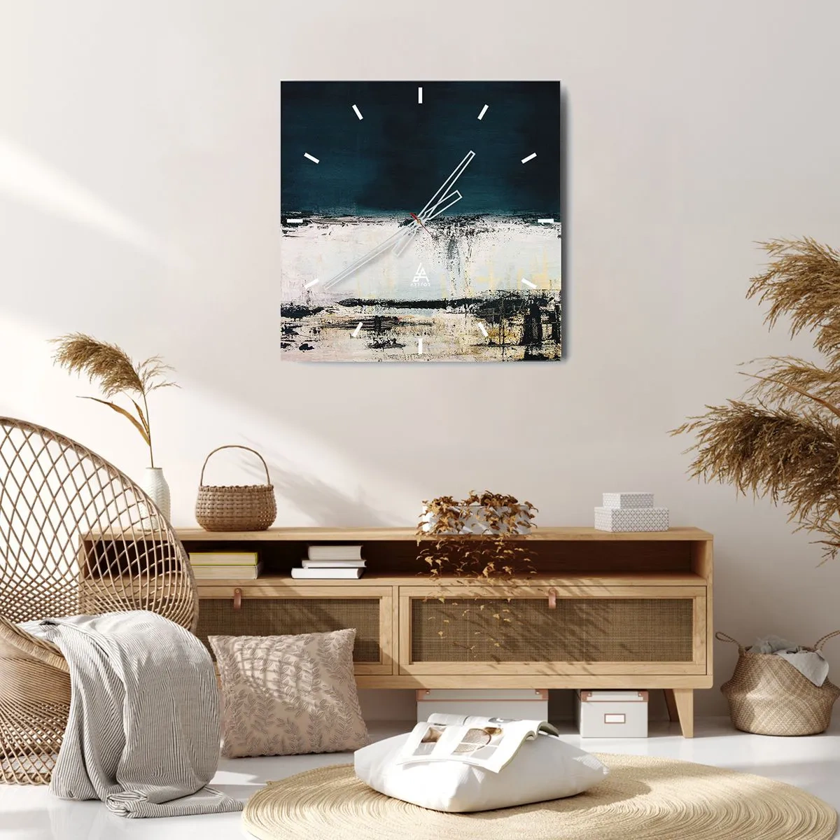 Nástenné hodiny - Horizontálna kompozícia - 40x40 cm