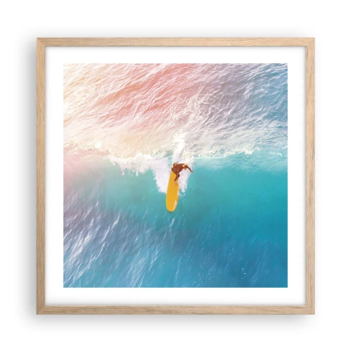 Plagát v ráme zo svetlého duba - Oceanický jazdec - 50x50 cm