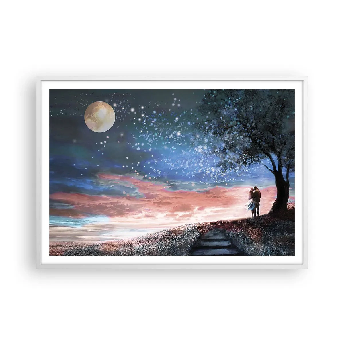 Plagát v bielom ráme - Hviezdicovité predstavenie - 100x70 cm