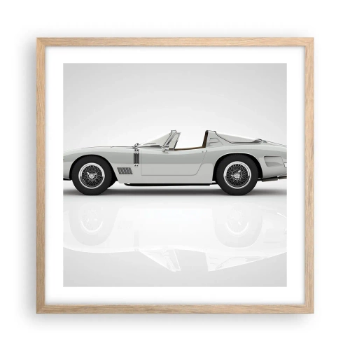 Plagát v ráme zo svetlého duba - Prísľub zábavy - 50x50 cm