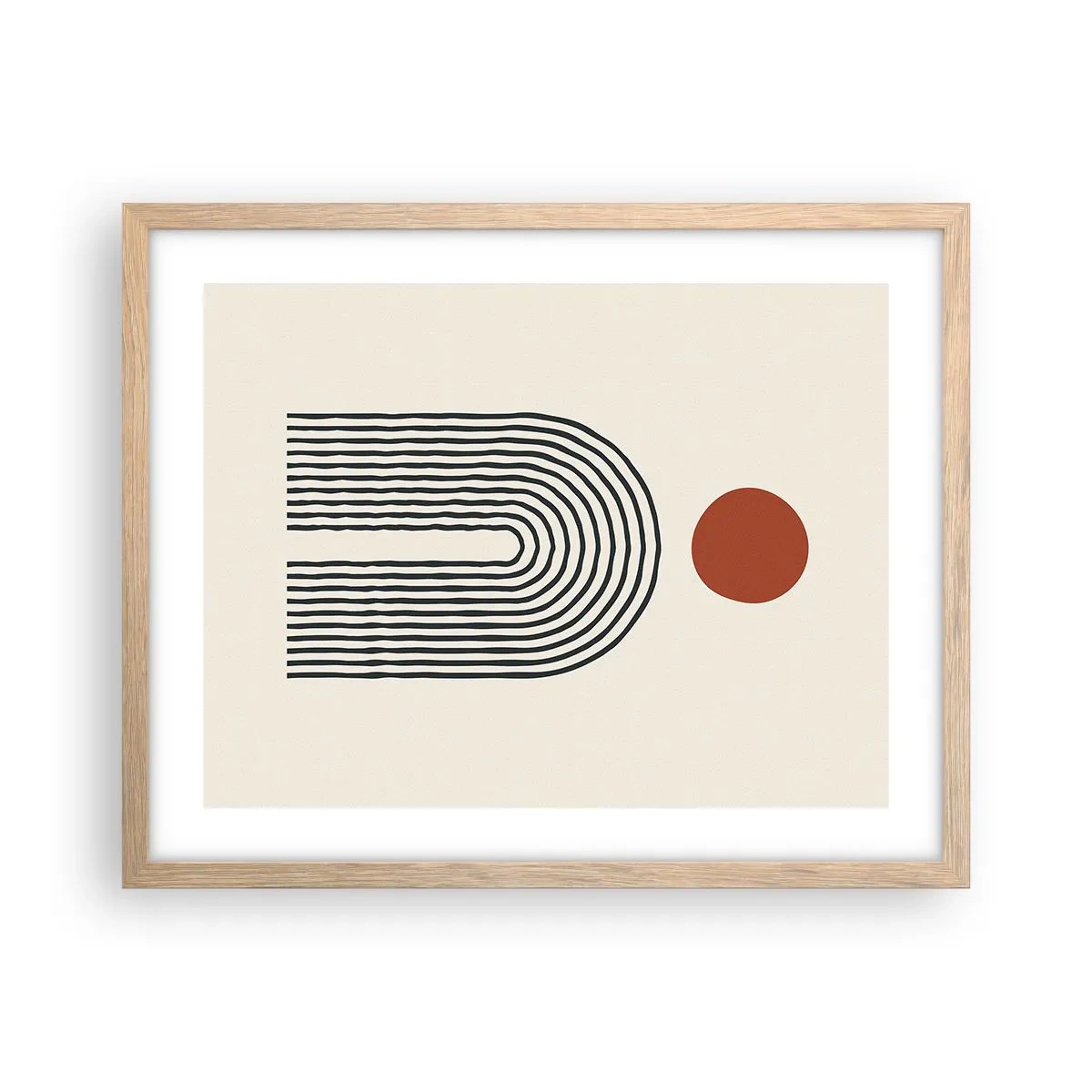 Plagát v ráme zo svetlého duba - Magnetizmus tvarov a farieb - 50x40 cm