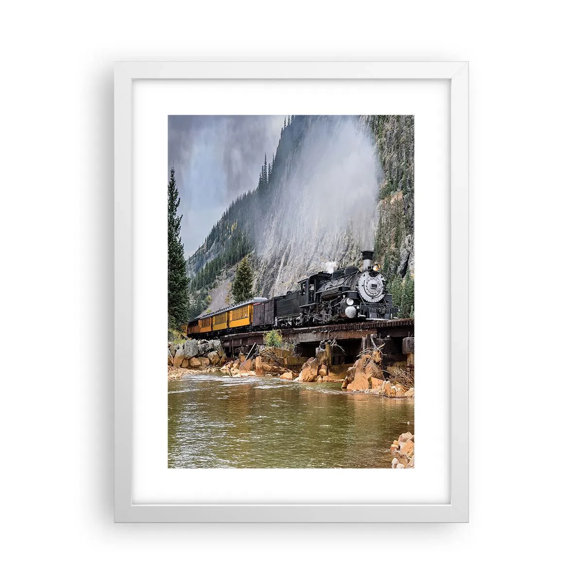 Plagát v bielom ráme - A kam to? Kam? - 30x40 cm