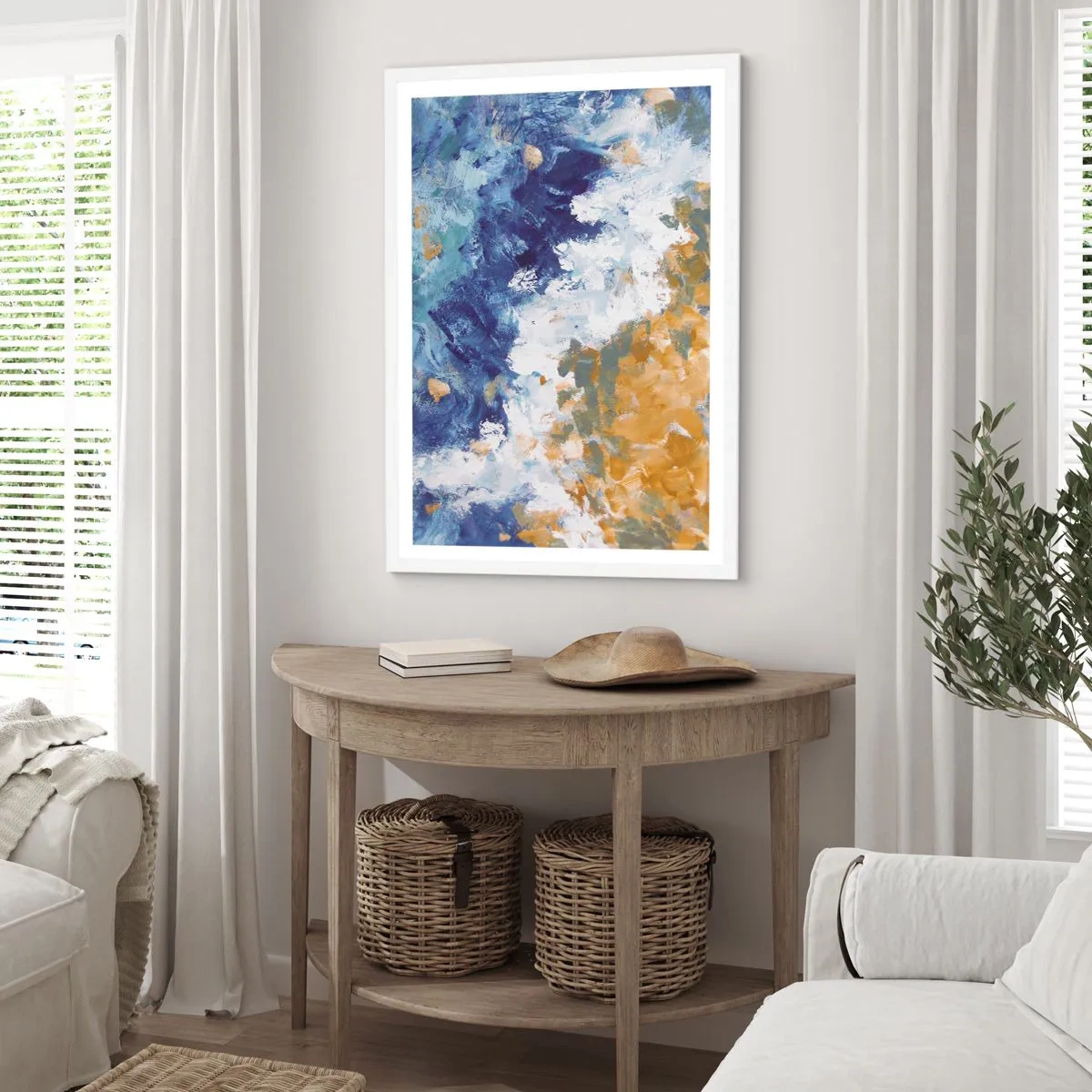 Plagát v bielom ráme - Tanec živlov - 50x70 cm