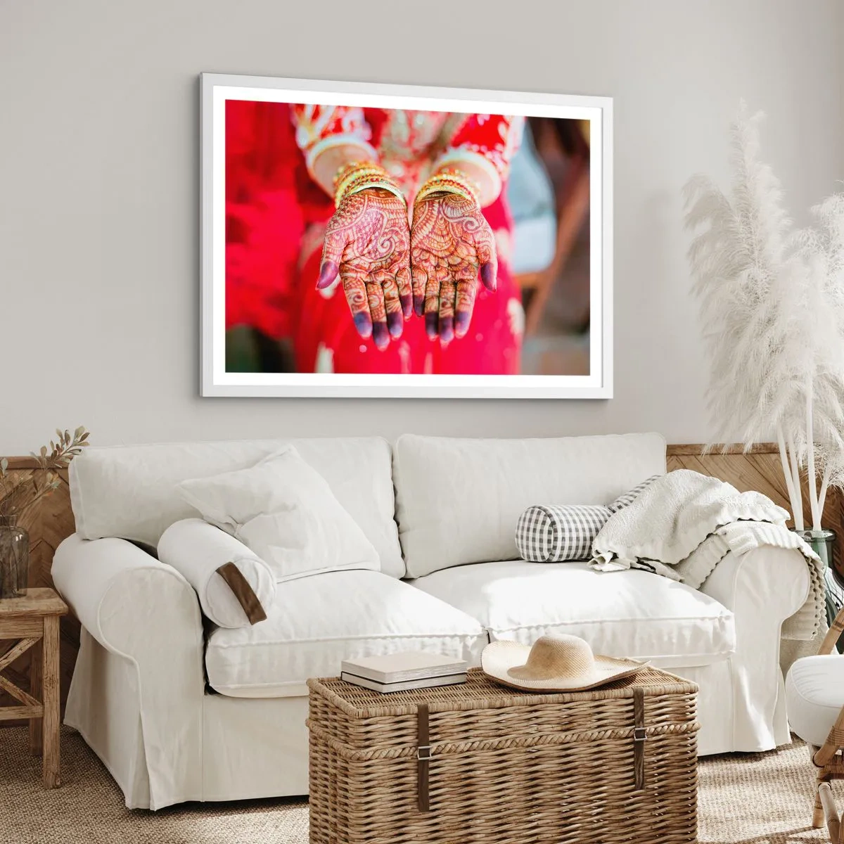Plagát v bielom ráme - Pripravená chytiť šťastie - 70x50 cm