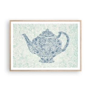 Plagát v ráme zo svetlého duba - Čajové kúzlo - 100x70 cm