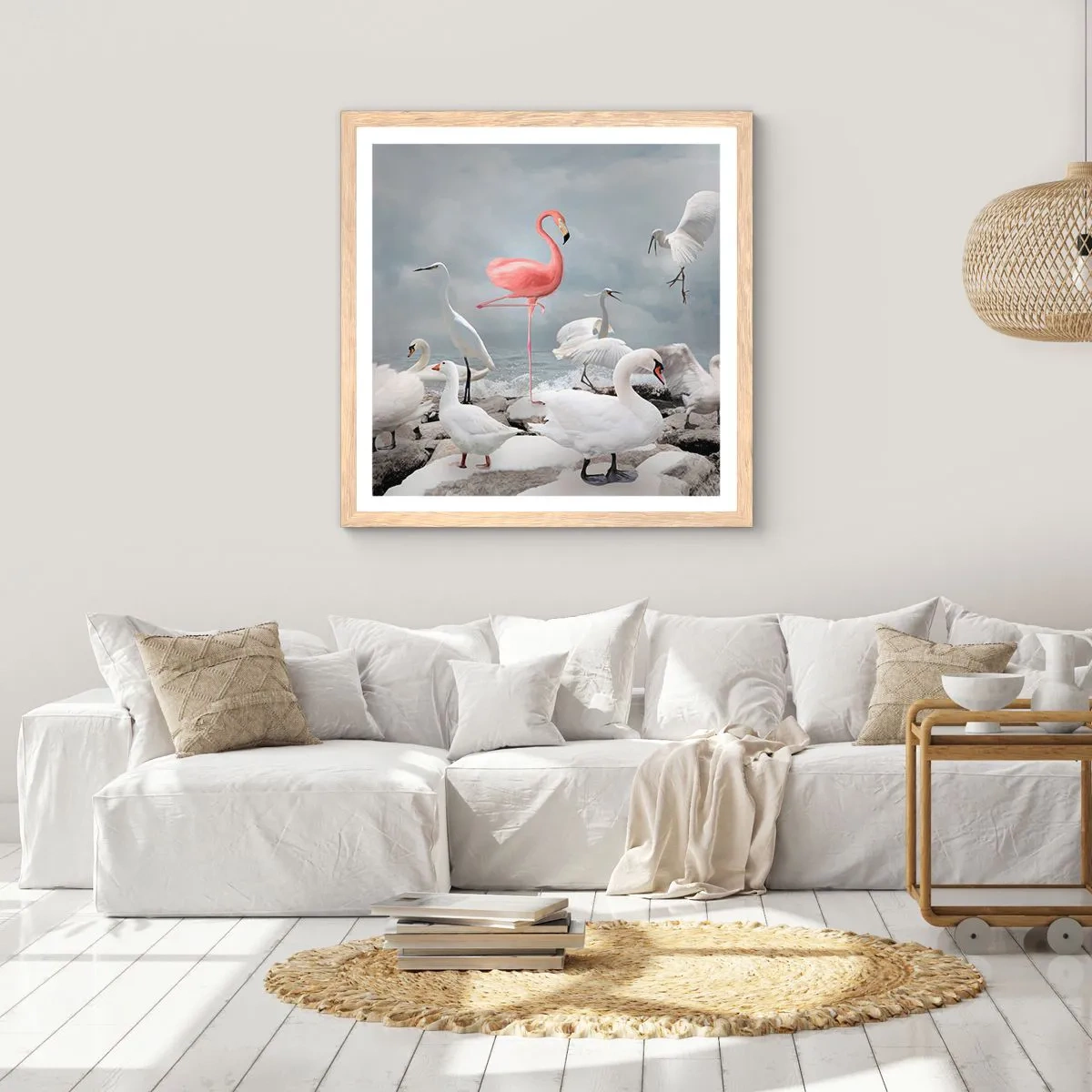 Plagát v ráme zo svetlého duba - Kde som sa tu vzal? - 60x60 cm