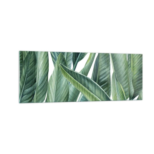 Obraz na skle - Proste zelená - 140x50 cm