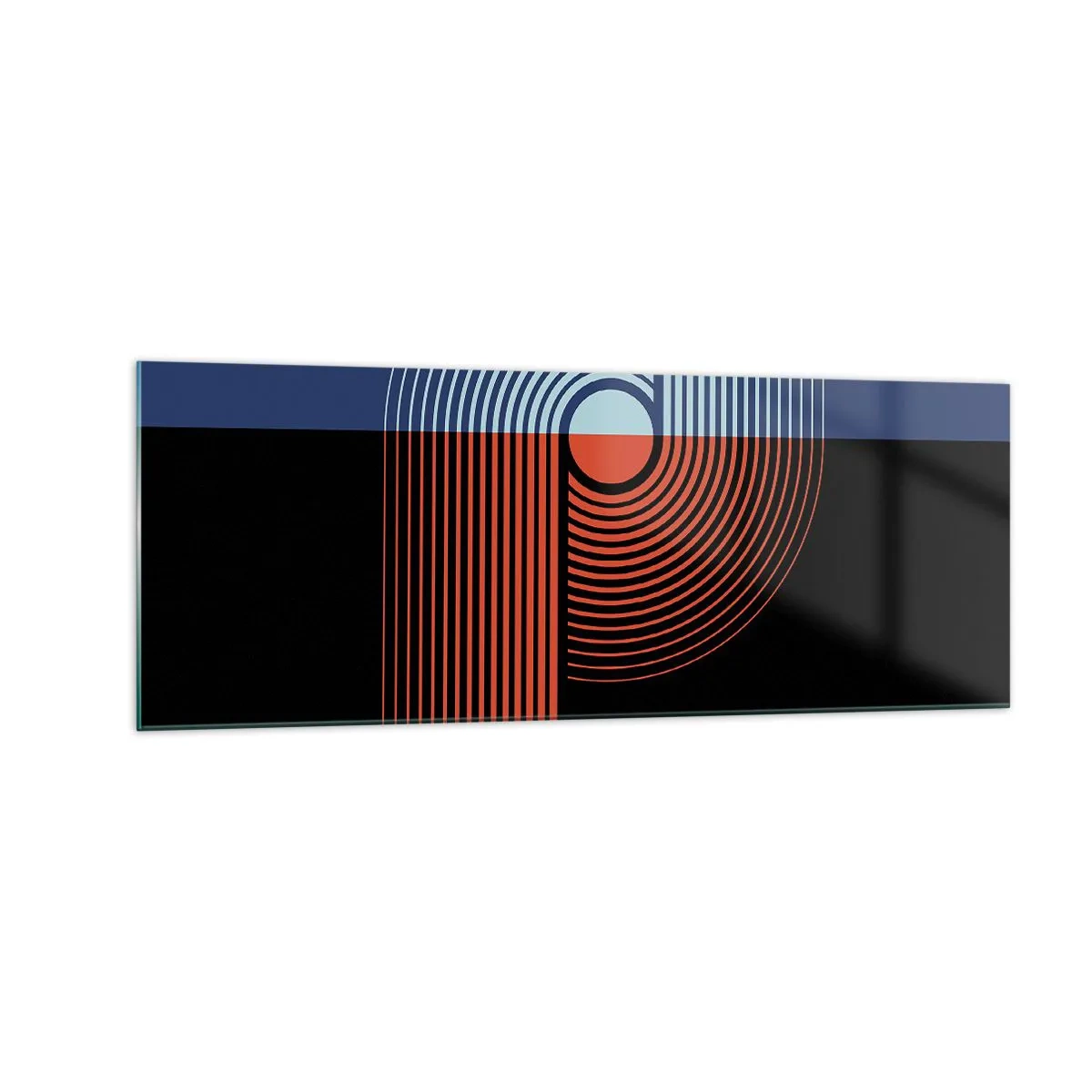 Obraz na skle - V geometrickom objatí - 140x50 cm