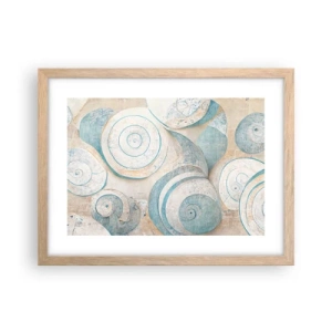 Plagát v ráme zo svetlého duba - Čo skrýva mušľa? - 40x30 cm