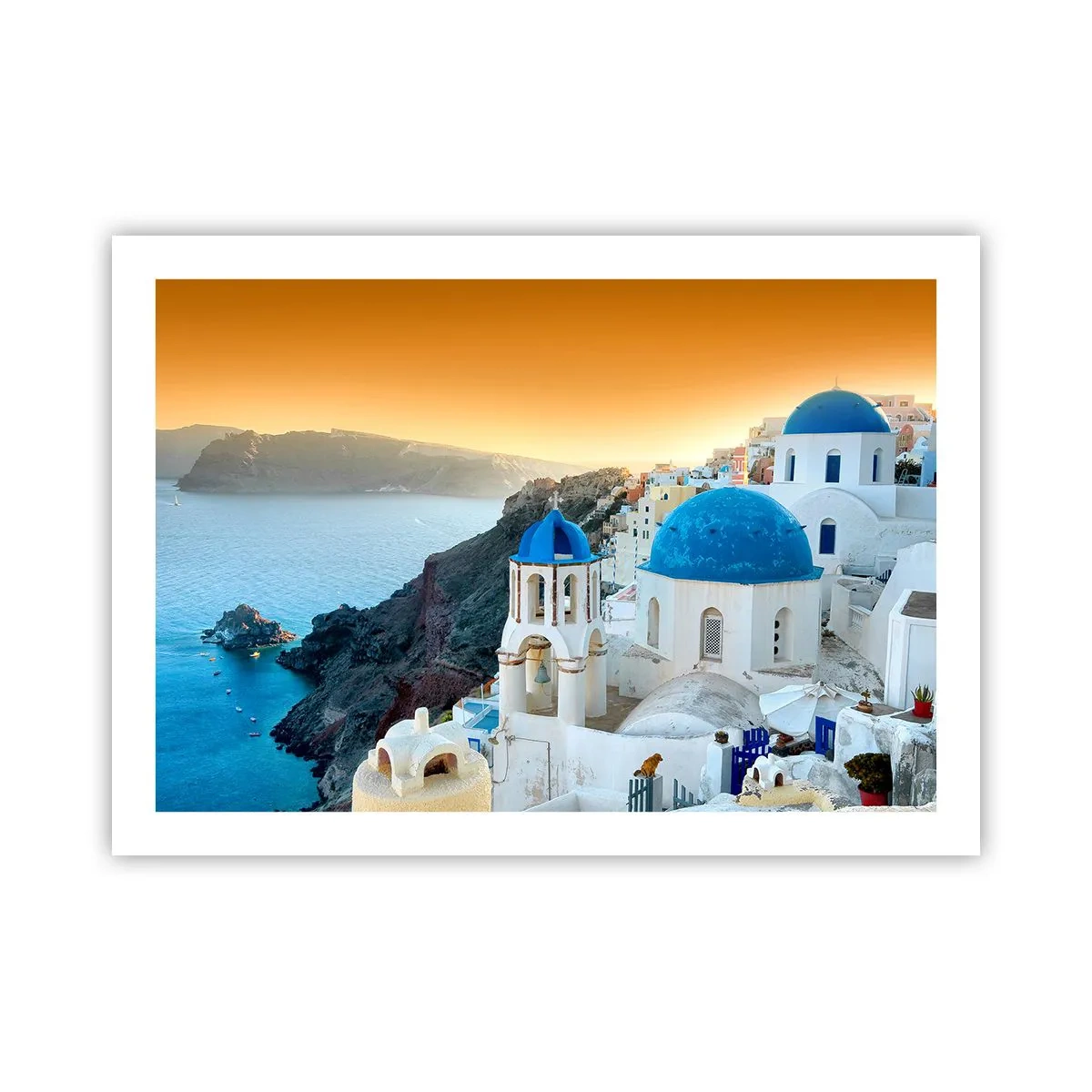 Plagát - Santorini - v náruči skál - 70x50 cm