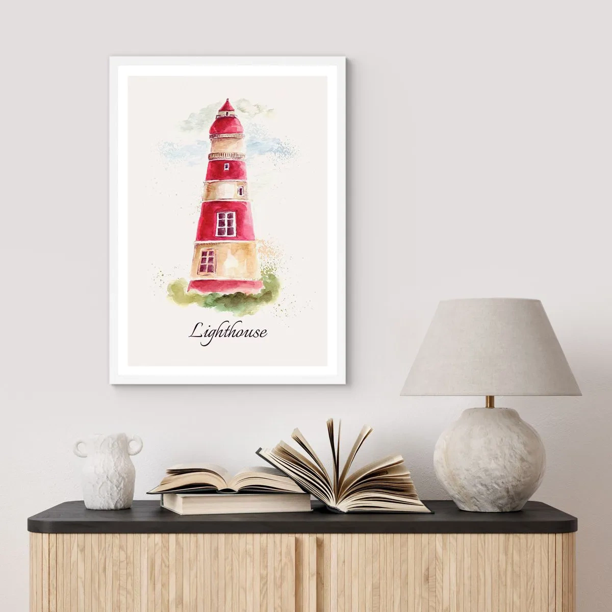 Plagát v bielom ráme - Tu je vždy počasie - 61x91 cm