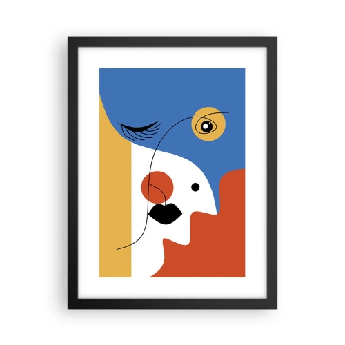 Plagát v čiernom ráme - Zdeformovaný portrét - 30x40 cm