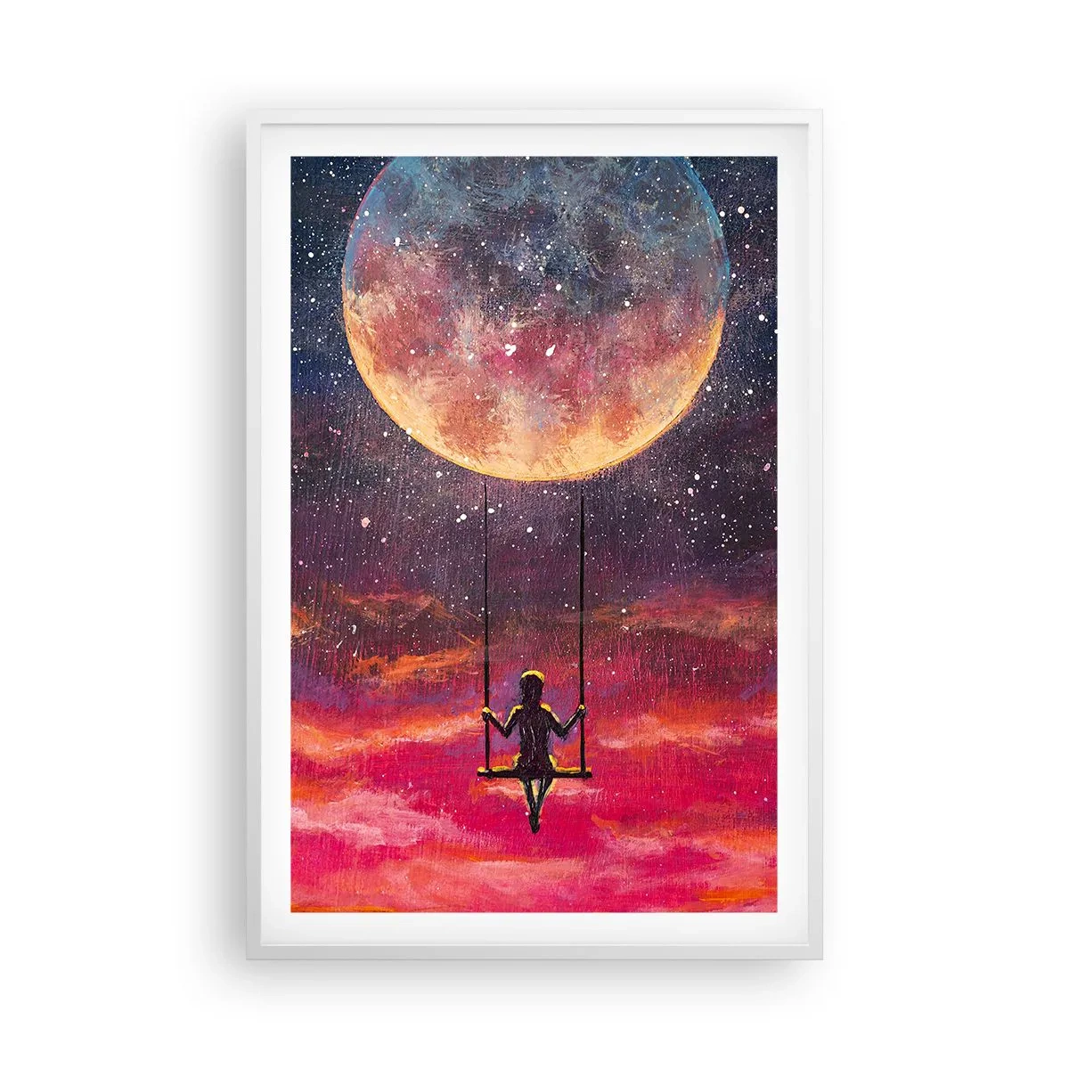 Plagát v bielom ráme - Stavať si vzdušné zámky - 61x91 cm