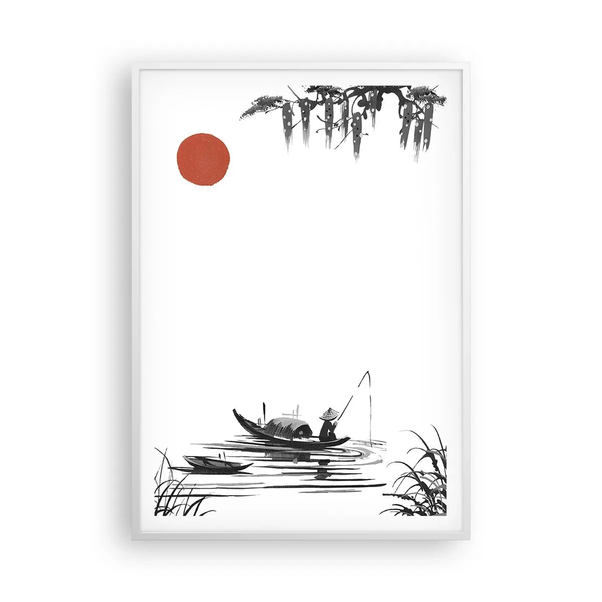 Plagát v bielom ráme - Ázijské popoludnie - 70x100 cm