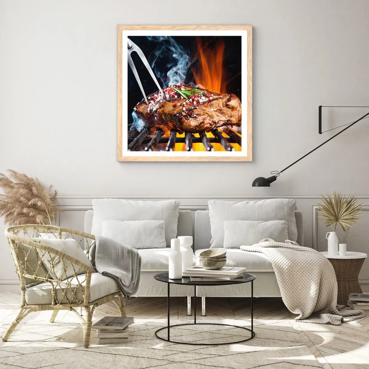 Plagát v ráme zo svetlého duba - Šťavnaté a voňavé - 50x50 cm