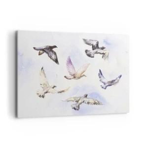 Obraz na plátne - Sloboda v šedej a modrej - 100x70 cm