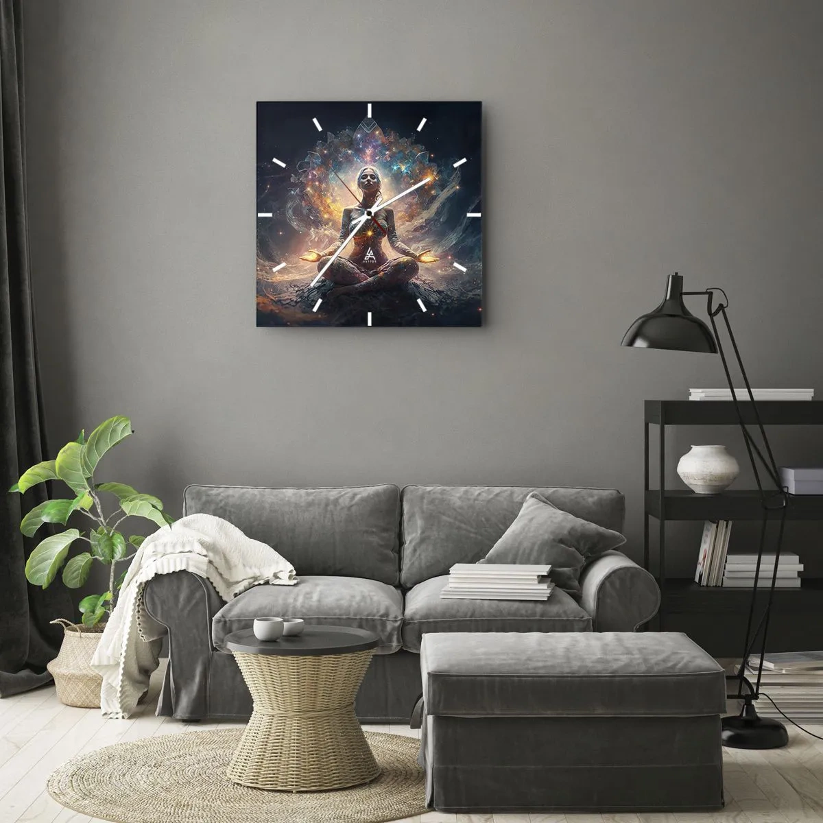 Nástenné hodiny - Prúdenie dobrej energie - 30x30 cm