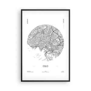 Plagát v čiernom ráme - Anatómia Osla - 61x91 cm