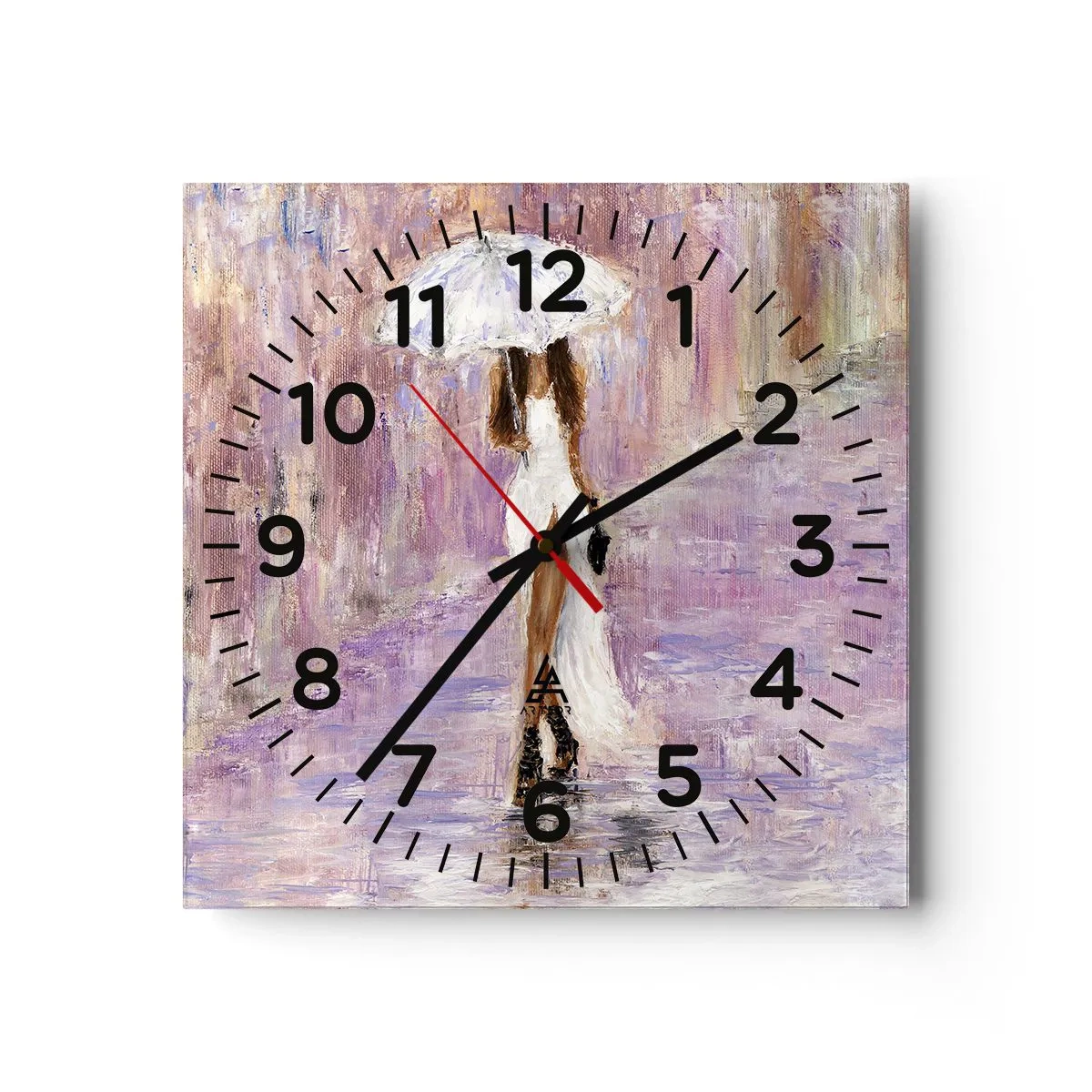 Nástenné hodiny - V ľaliovom daždi - 30x30 cm