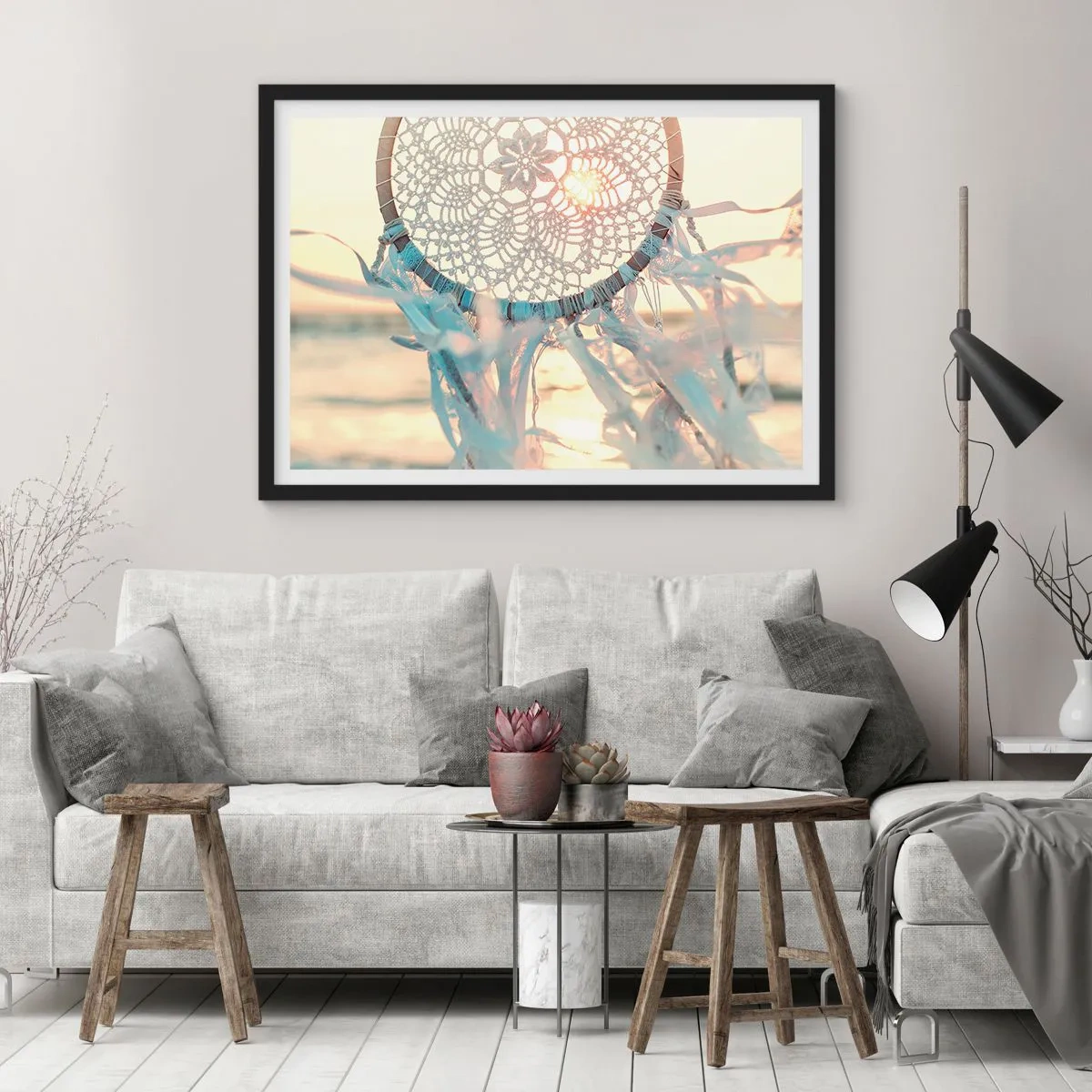 Plagát v čiernom ráme - Čipkový totem - 70x50 cm