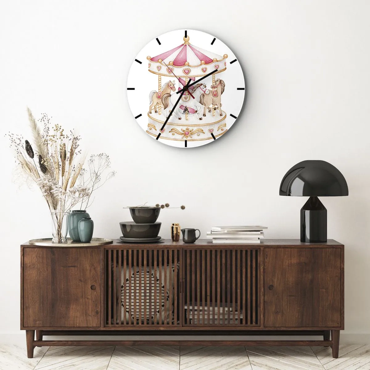 Nástenné hodiny - Sladký svet detstva - 40x40 cm