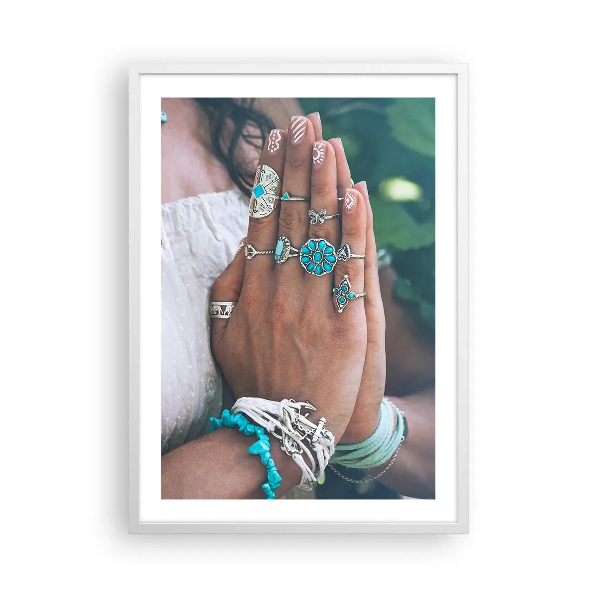 Plagát v bielom ráme - Vitajte v centre bytia - 50x70 cm