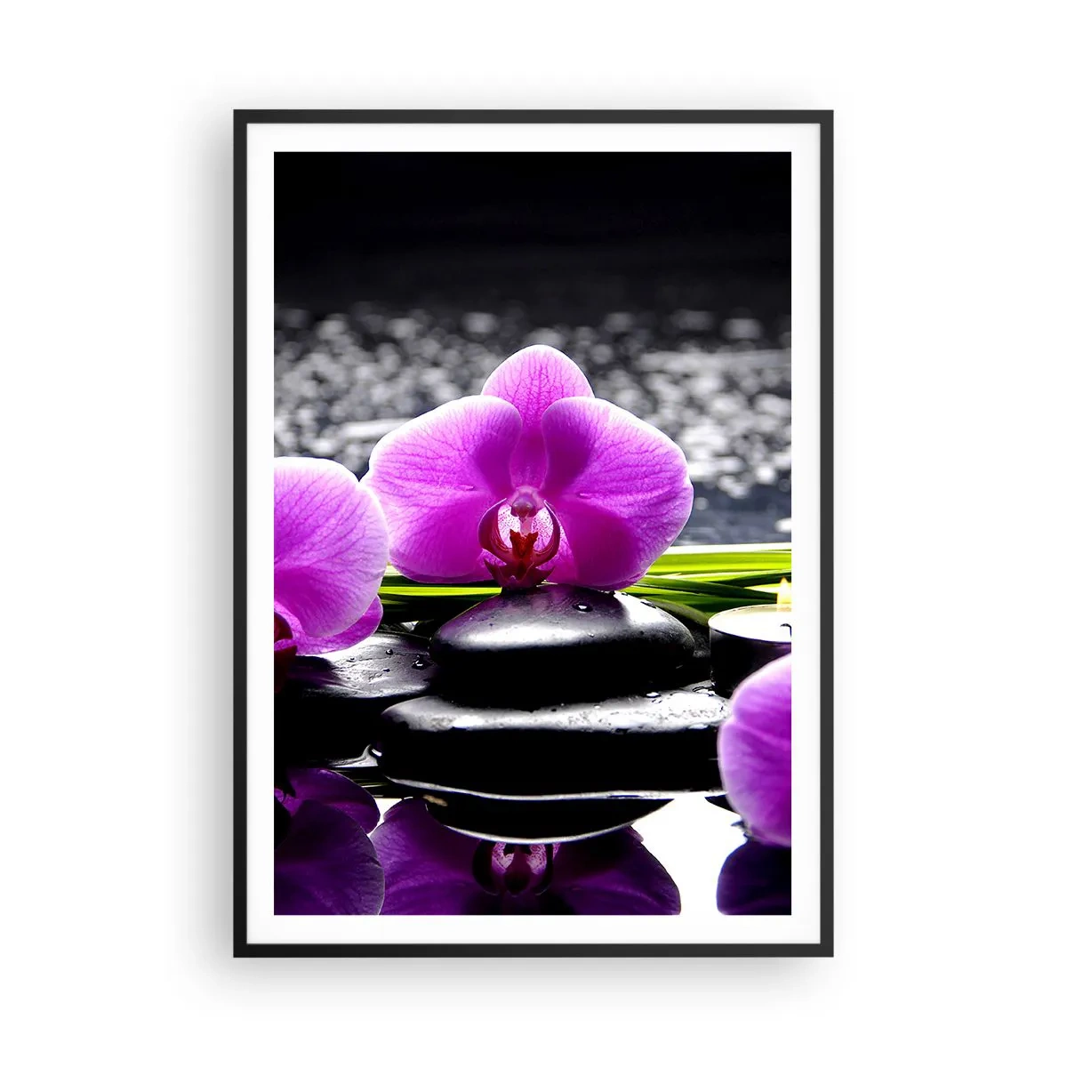 Plagát v čiernom ráme - Utopiť v tichu a pokoji - 70x100 cm