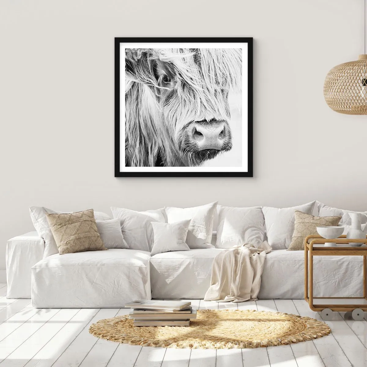 Plagát v čiernom ráme - Škótska divokosť - 60x60 cm