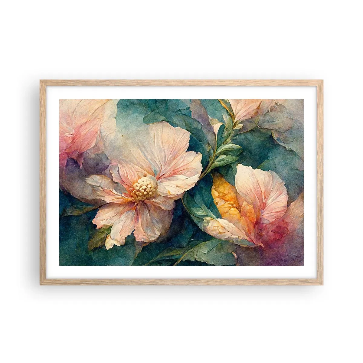 Plagát v ráme zo svetlého duba - Číra subtílnosť - 70x50 cm