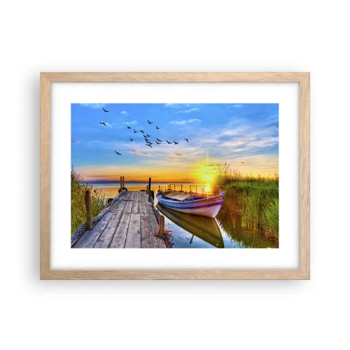 Plagát v ráme zo svetlého duba - Dovidenia, do zajtrajška - 40x30 cm