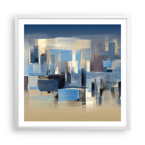 Plagát v bielom ráme - Modrá konštrukcia - 60x60 cm