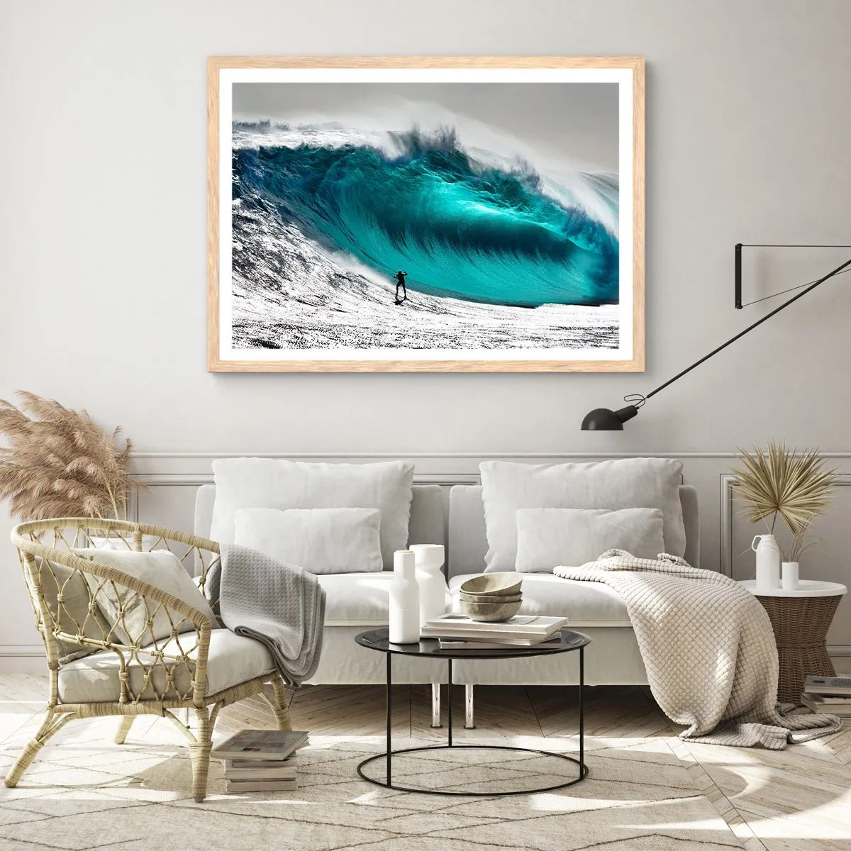 Plagát v ráme zo svetlého duba - Výzva prijatá - 100x70 cm