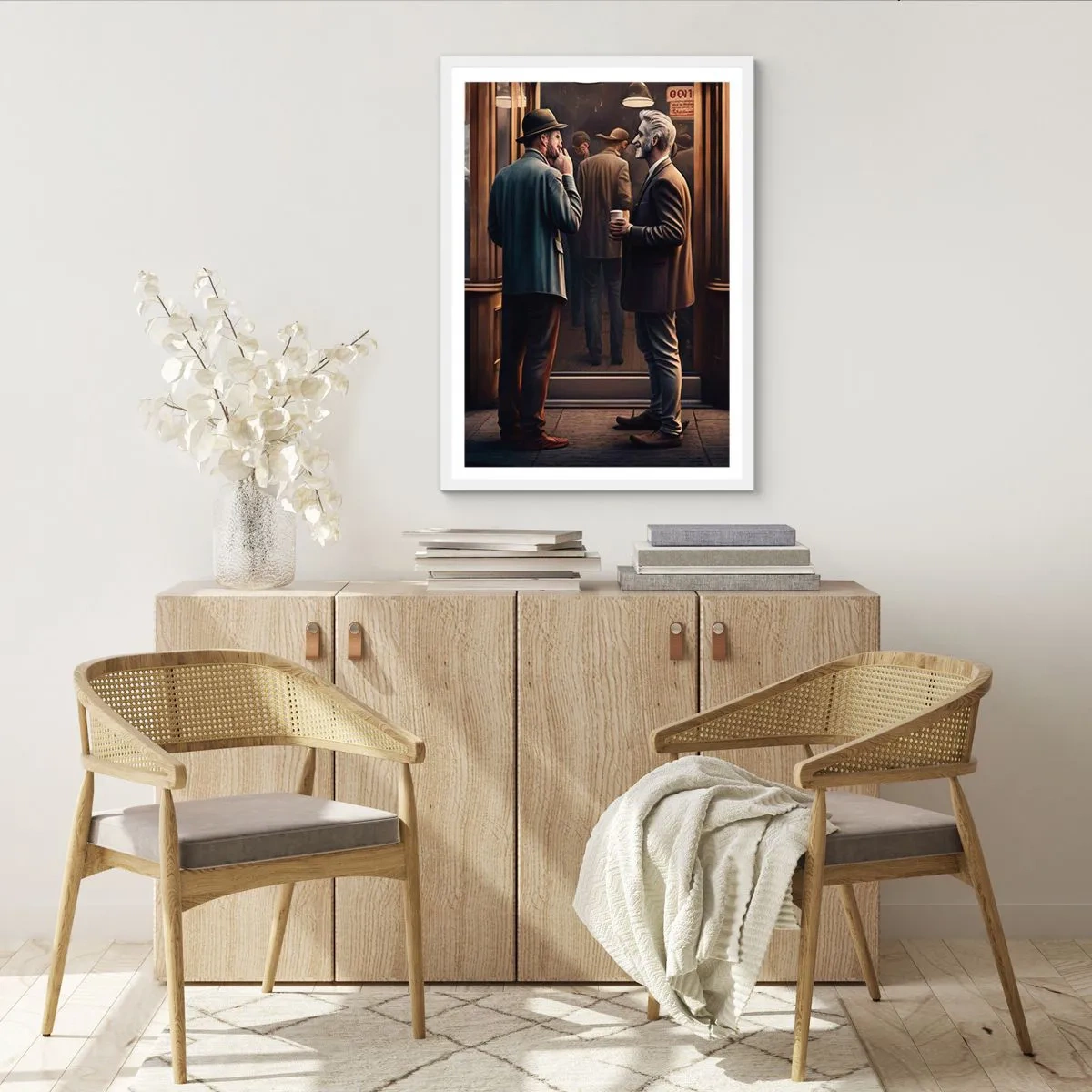 Plagát v bielom ráme - Dobrá chvíľa dňa - 50x70 cm