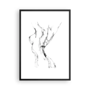 Plagát v čiernom ráme - Abstraktná kompozícia v čiernobielom minimalizme - 50x70cm - Krásna a silná - Moderná nástenná dekorácia do obývacej izby a spálne ARTTOR