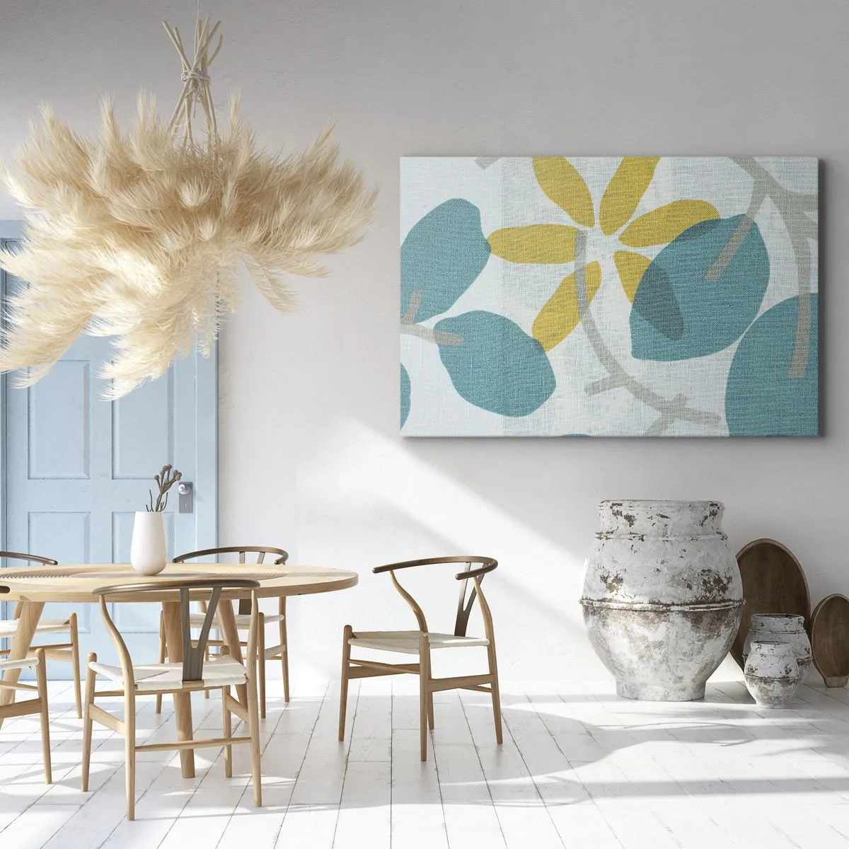 Obraz na plátne - Medzi azúrovými listami - 100x70 cm