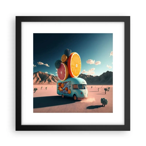Plagát v čiernom ráme - Chuť prázdnin - 30x30 cm