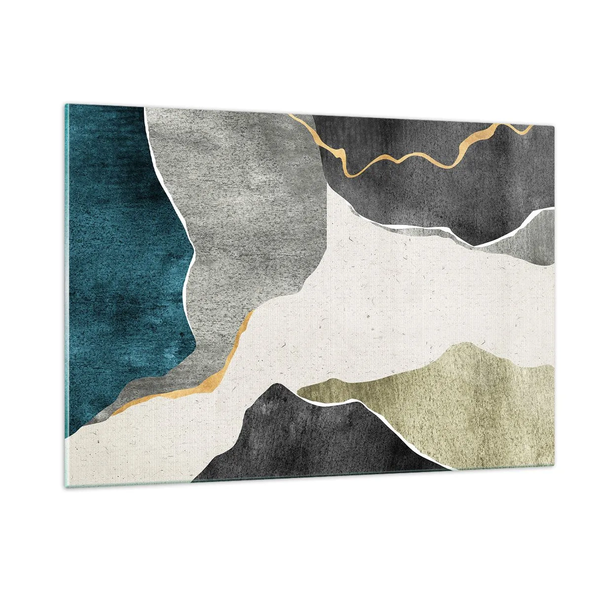 Obraz na skle - Mozaiková kompozícia so zlatou niťou - 120x80 cm