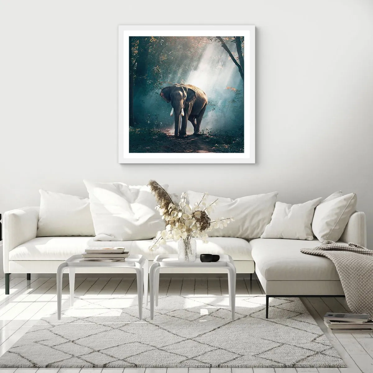 Plagát v bielom ráme - Pokojná prechádzka - 60x60 cm