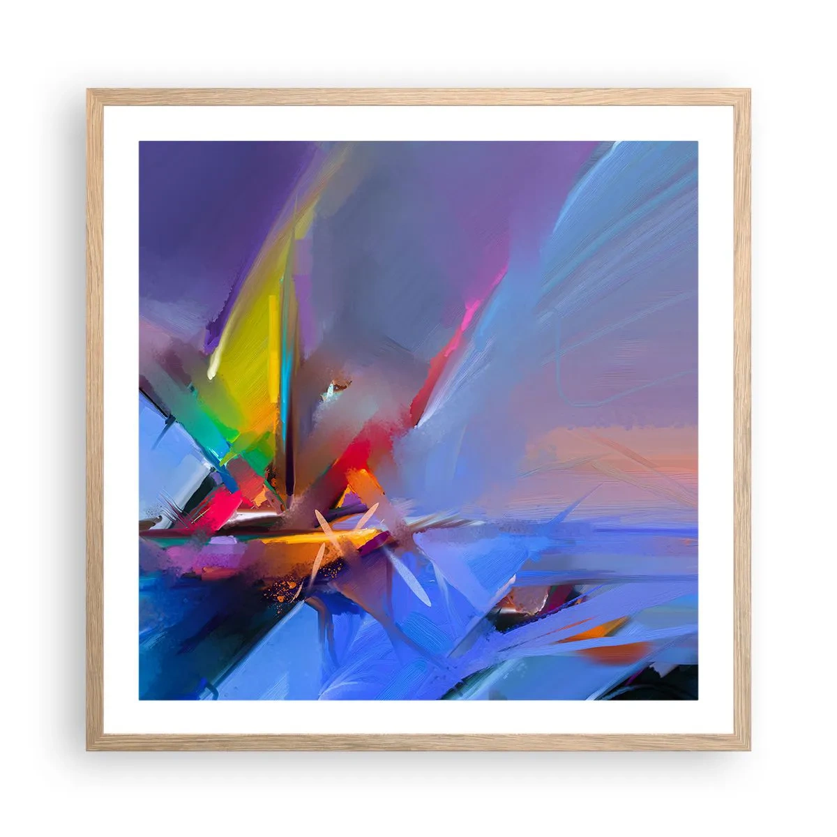 Plagát v ráme zo svetlého duba - Preletela ako vták - 60x60 cm