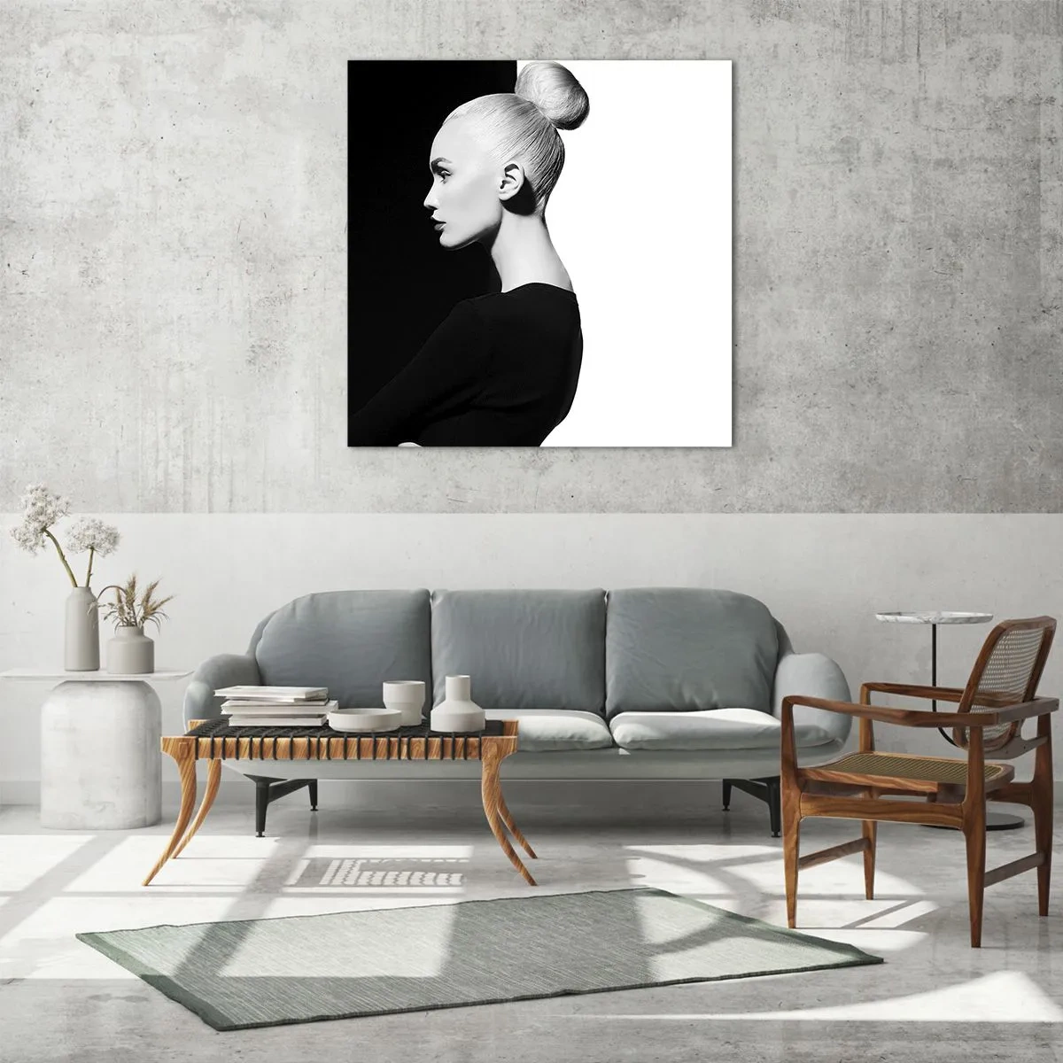 Obraz na skle - Proste žena - 60x60 cm